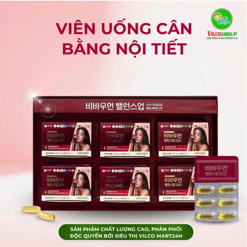SHQ21 Thực phẩm bảo vệ sức khỏe VIVA WOMAN BALANCE UP 1000mg/viên, 180 viên/hộp - Viên uống cân bằng nội tiết & làm đẹp toàn diện cho phụ nữ hiện đại!