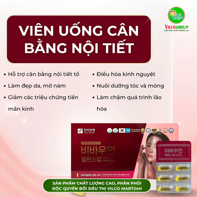 SHQ21 Thực phẩm bảo vệ sức khỏe VIVA WOMAN BALANCE UP 1000mg/viên, 180 viên/hộp - Viên uống cân bằng nội tiết & làm đẹp toàn diện cho phụ nữ hiện đại!
