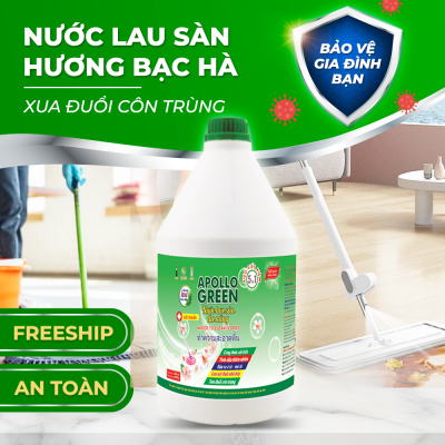 Nước lau sàn nhà thế hệ mới Apollo Green hương bạc hà 3800gr