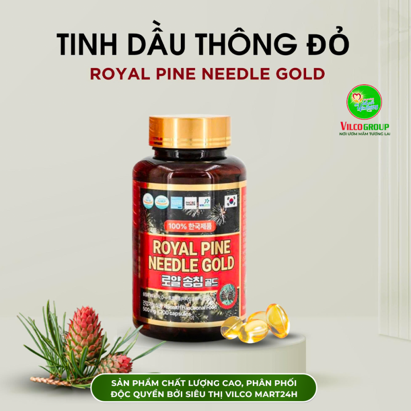 SHQ19 Thực phẩm bảo vệ sức khỏe Tinh Dầu Thông Đỏ Royal Pine Needle Gold 450 mgx 100 viên/hộp - Sức Khỏe Tim Mạch, Bí Quyết Từ Thiên Nhiên