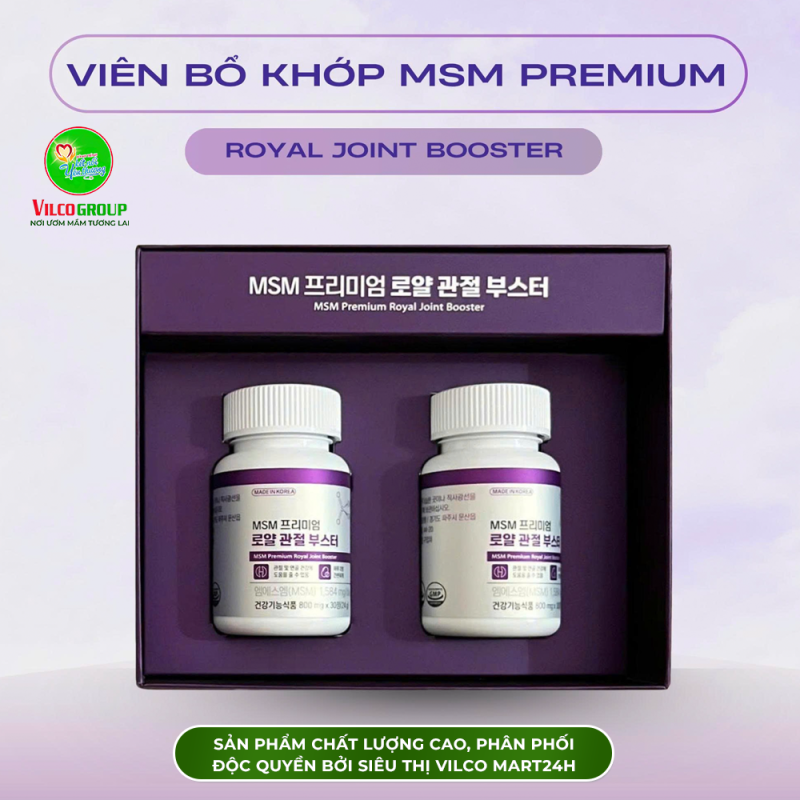 SHQ15 Thực phẩm bảo vệ sức khoẻ VIÊN BỔ KHỚP MSM Premium Royal Joint Booster (800mg*60 viên)- Khớp Mạnh Mẽ, Chuyển Động Êm Mượt!