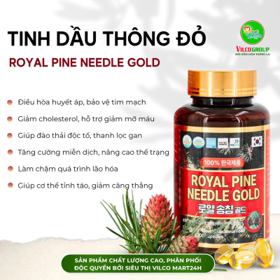 SHQ19 Thực phẩm bảo vệ sức khỏe Tinh Dầu Thông Đỏ Royal Pine Needle Gold 450 mgx 100 viên/hộp - Sức Khỏe Tim Mạch, Bí Quyết Từ Thiên Nhiên