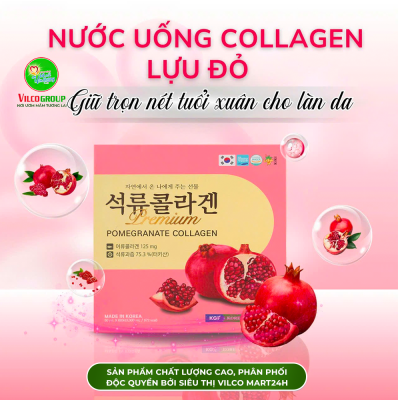 SHQ4 THỰC PHẨM BỔ SUNG NƯỚC UỐNG COLLAGEN LỰU ĐỎ (Premium Pomegranate Collagen), 50ml/ gói, 60 gói/ hộp- GIỮ TRỌN NÉT TUỔI XUÂN CHO LÀN DA (60 Gói)