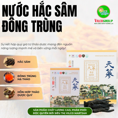 SHQ33 THỰC PHẨM BỔ SUNG NƯỚC HẮC SÂM ĐÔNG TRÙNG - ĐỘT PHÁ VỚI THÀNH PHẦN HẮC SÂM GIÁ TRỊ CAO (60 Gói)