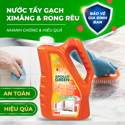 Nước tẩy xi măng thế hệ mới Apollo Green 2200gr