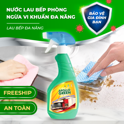 Nước lau bếp phòng ngừa vi khuẩn Apollo Green 550gr