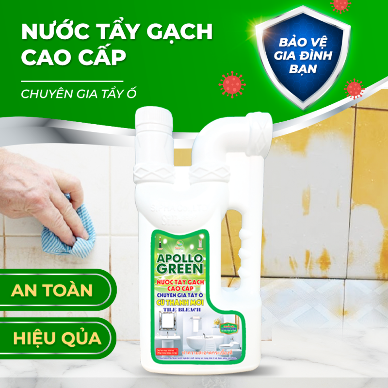 Tẩy gạch cao cấp Apollo Green 1200gr