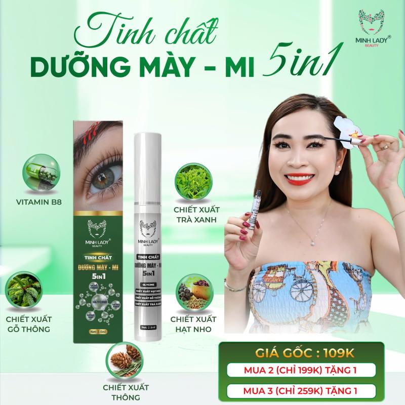 Tinh chất 5in1 dưỡng Mày mi Minh Lady Beauty  Dưỡng Mi và Mày Hiệu Quả