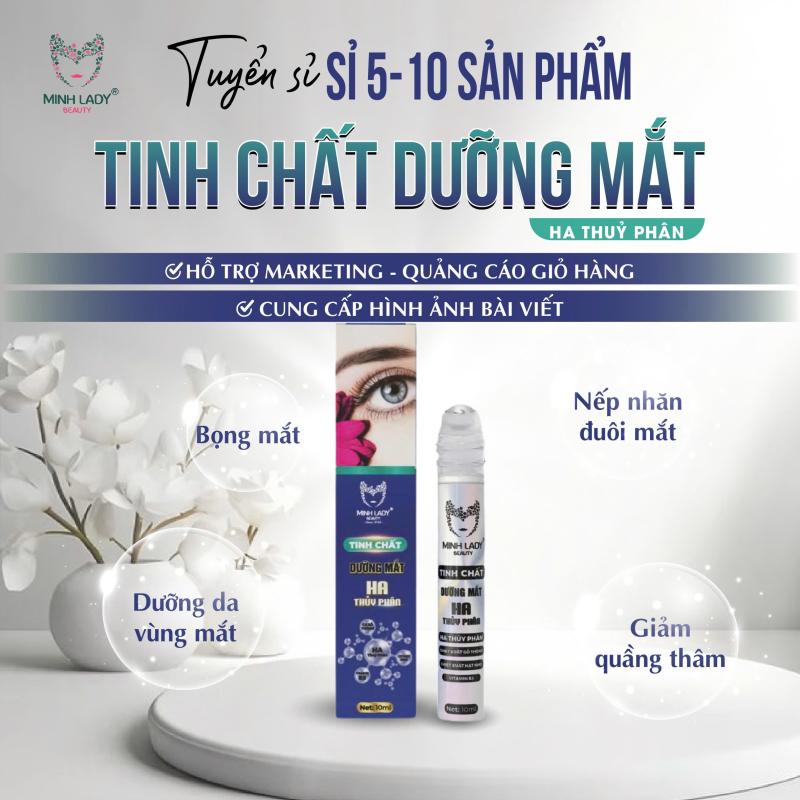 Thanh lăn Dưỡng mắt HA Thuỷ phân Hỗ Trợ Giảm Thâm Quầng Mắt & Bọng Mắt Minh Lady Beauty 10ml