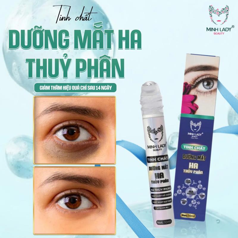 Thanh lăn Dưỡng mắt HA Thuỷ phân Hỗ Trợ Giảm Thâm Quầng Mắt & Bọng Mắt Minh Lady Beauty 10ml