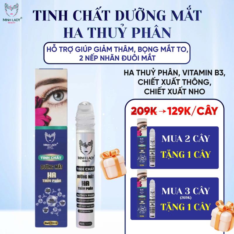 Thanh lăn Dưỡng mắt HA Thuỷ phân Hỗ Trợ Giảm Thâm Quầng Mắt & Bọng Mắt Minh Lady Beauty 10ml
