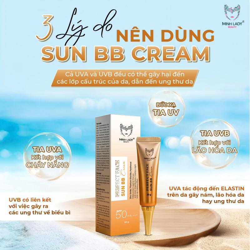 Kem Chống Nắng BB PERFECT FACE SUN CREAM SPF 50 PA+++ 20gr MINH LADY BEAUTY