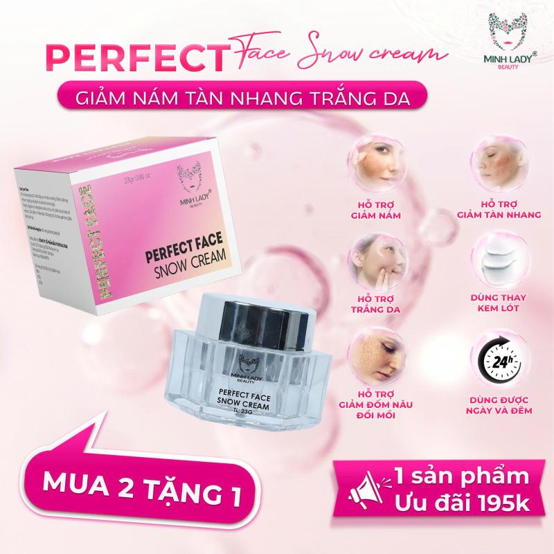 [MUA 1 TẶNG 1] Kem FACE NÁM TÀN NHANG PERFECT FACE SNOW CREAM 23G [mua 2 tặng 1] MINH LADY hỗ trợ trắng da mờ nám tàn nhang cấp ẩm