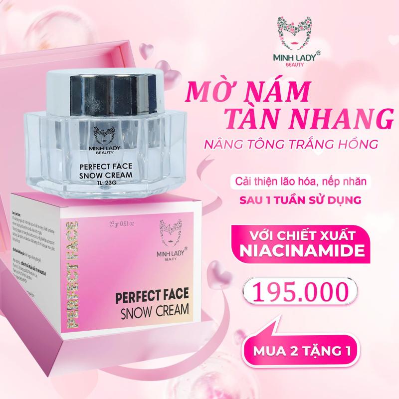 [MUA 1 TẶNG 1] Kem FACE NÁM TÀN NHANG PERFECT FACE SNOW CREAM 23G [mua 2 tặng 1] MINH LADY hỗ trợ trắng da mờ nám tàn nhang cấp ẩm