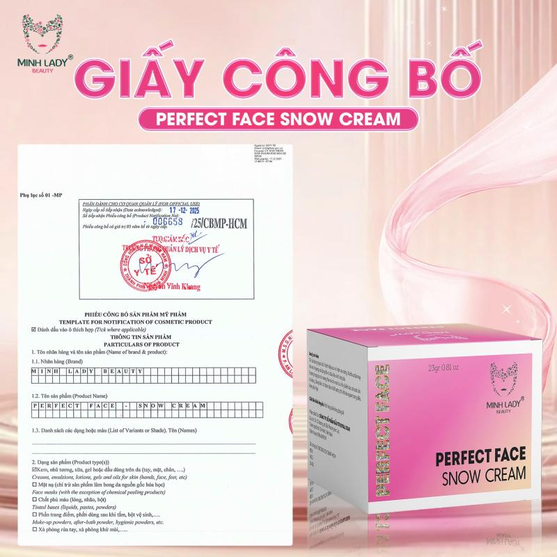[MUA 1 TẶNG 1] Kem FACE NÁM TÀN NHANG PERFECT FACE SNOW CREAM 23G [mua 2 tặng 1] MINH LADY hỗ trợ trắng da mờ nám tàn nhang cấp ẩm